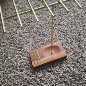 Gold and Wood Jewelry Stand